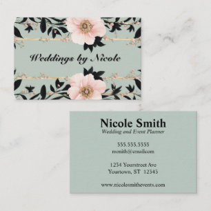 Soft Pink Wild Rose Hochzeitsplaner Visitenkarte
