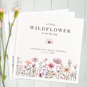 Soft Pink Wildblume Babydusche Napkins - Boho Wa Serviette