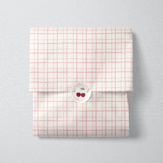 Soft Pink Windowpane Grid Picnic Seidenpapier