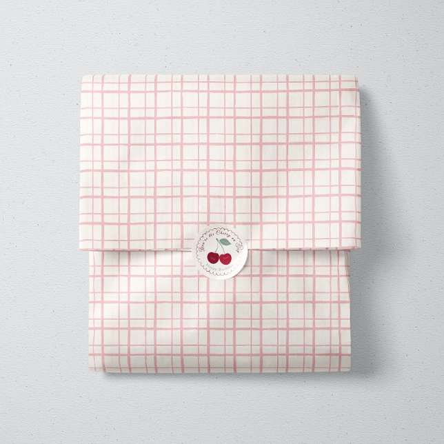 Soft Pink Windowpane Grid Picnic Seidenpapier (Von Creator hochgeladen)