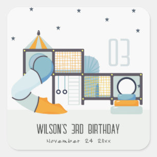 Soft Play Center Indoor Dschungelgymnastik Kinderg Quadratischer Aufkleber