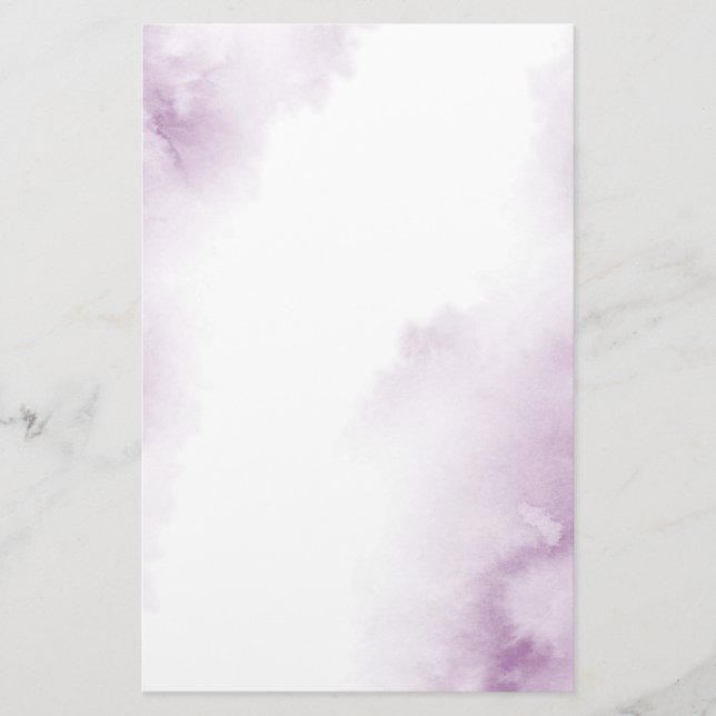 Soft Plum Mauve Watercolor Abstrakte Rahmen Briefpapier (Vorderseite)