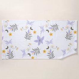 Soft Purple & Yellow Floral Beach Towel Strandtuch