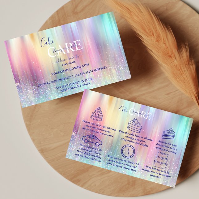 Soft Rainbow Aesthetic Cake Care  Visitenkarte (Von Creator hochgeladen)