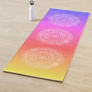 Soft Rainbow Chakra Colorful Gradient Mandala Yoga Yogamatte