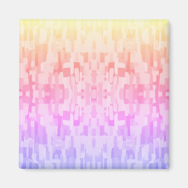 Soft Rainbow Colors Gemustert Magnet (Vorne)