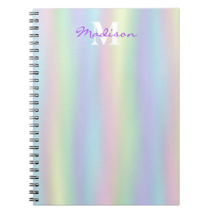 Soft Rainbow Holographic   Monogram  Notizblock