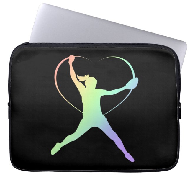 Soft Rainbow Softball Laptopschutzhülle (Vorderseite)