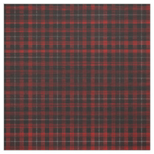 Soft Red Kariert Goth Punk Print Fabric Stoff