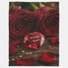 Soft Red Rose Cozy Romantic Valentine Plush Fleecedecke