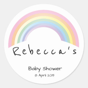 Soft Regenbogen Babydusche Runder Aufkleber
