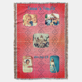 Soft Retro Red Diamond Muster Foto Decke