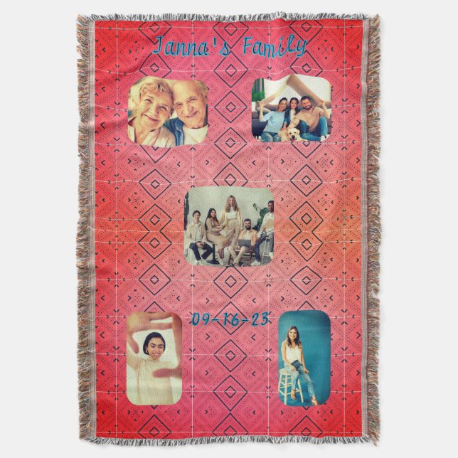 Soft Retro Red Diamond Muster Foto Decke (Vorderseite Vertikal)