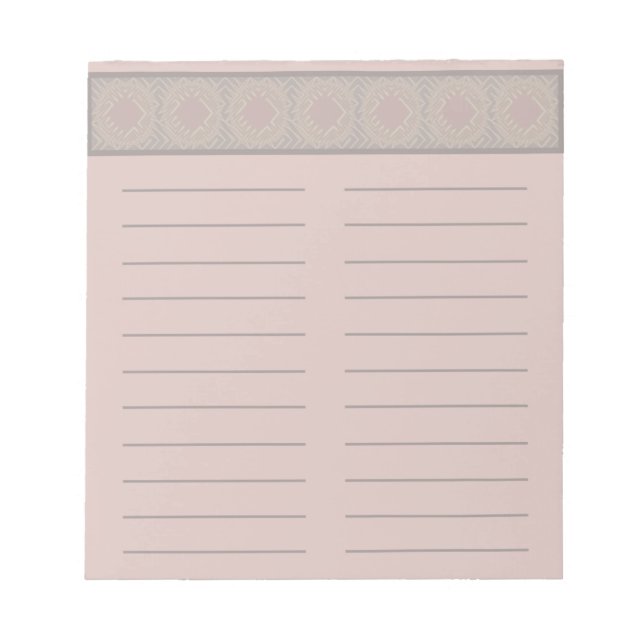 Soft rosa Notepad mit geometrischem Muster ausgekl Notizblock (Vorderseite)