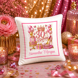 Soft Rose Gold Glanz 30. Geburtstag Kissen