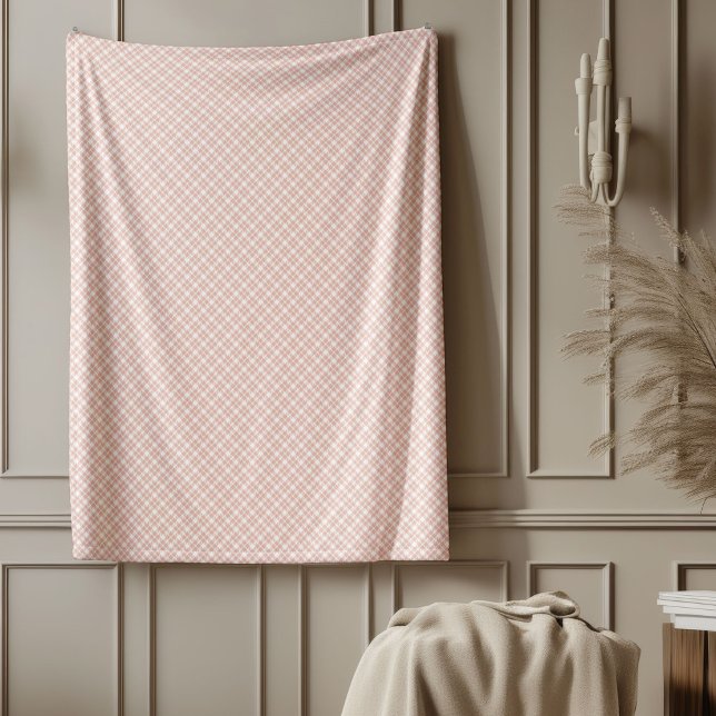 Soft Rose Kariertes Bett oder Couchdecke Fleecedecke (Soft Rose Gold Plaid Bed or Couch Blanket)