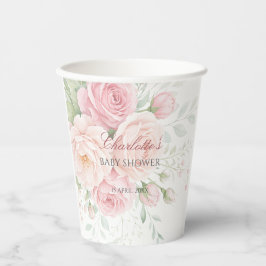 soft roses floral paper cups template pappbecher