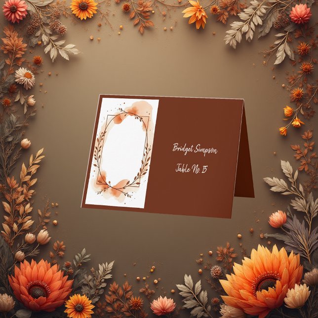 Soft Rusticus Herbst Florals Single Gästekarte Dankeskarte (Von Creator hochgeladen)