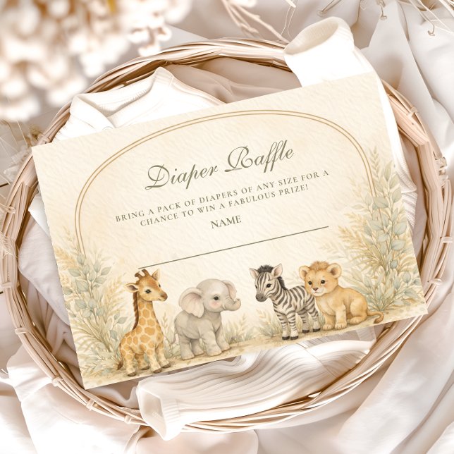 Soft Safari Jungle Diapper Raffle Begleitkarte (Von Creator hochgeladen)