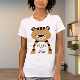 Soft Safari Tiger Mommy To Be Neutral Baby Shower T-Shirt