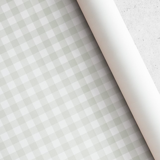 Soft Sage Buffalo Karo Berry Erster Geburtstag Geschenkpapier (Von Creator hochgeladen)