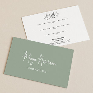 SOFT SAGE GREEN SIGNATATUR Monogram-Geschenkkarte