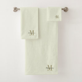 Soft Sage Initial und Name Personalisiert Bath Badhandtuch Set