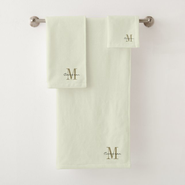 Soft Sage Initial und Name Personalisiert Bath Badhandtuch Set (Insitu)