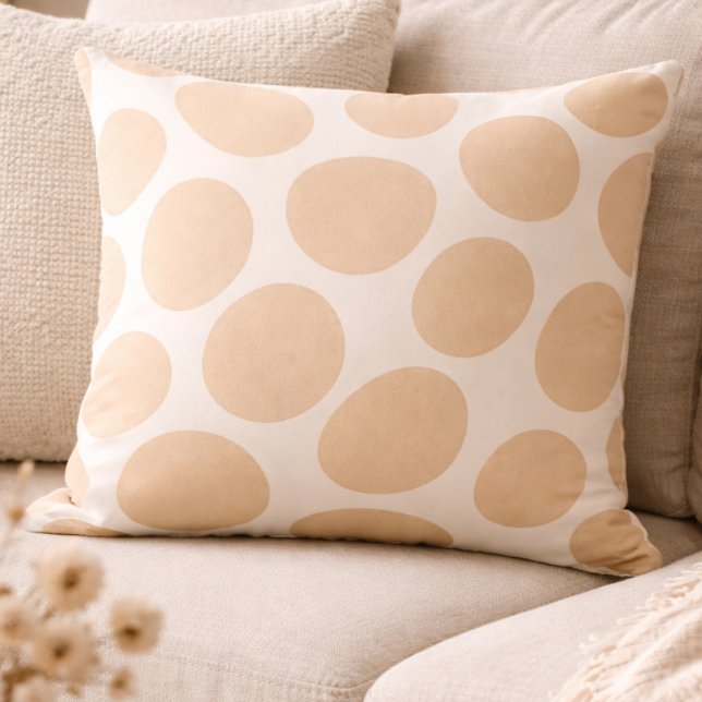 Soft Sand Geometry Throw Pillow Kissen (Soft sand tones and rounded geometry bring grounded balance to modern neutral spaces)