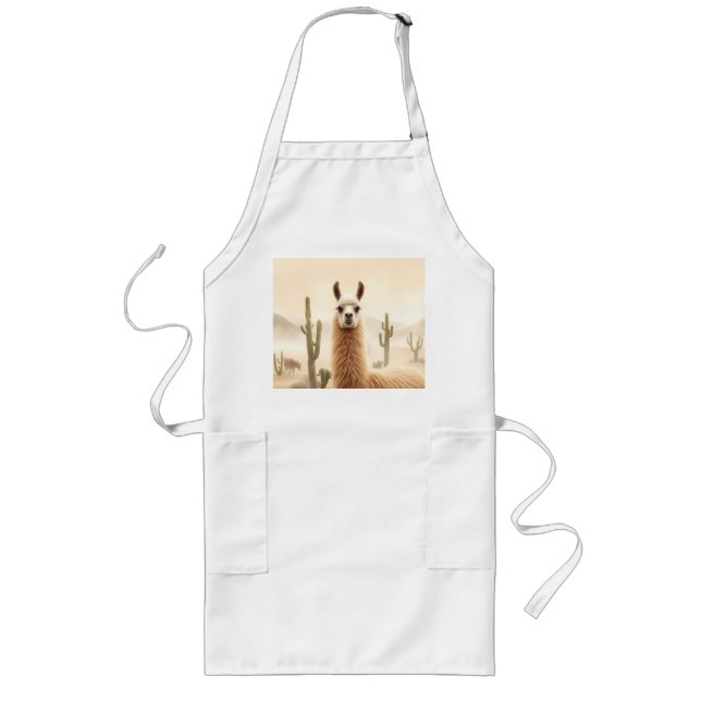 Soft Sand Llama mit Cactus Flow Lange Schürze (Vorne)