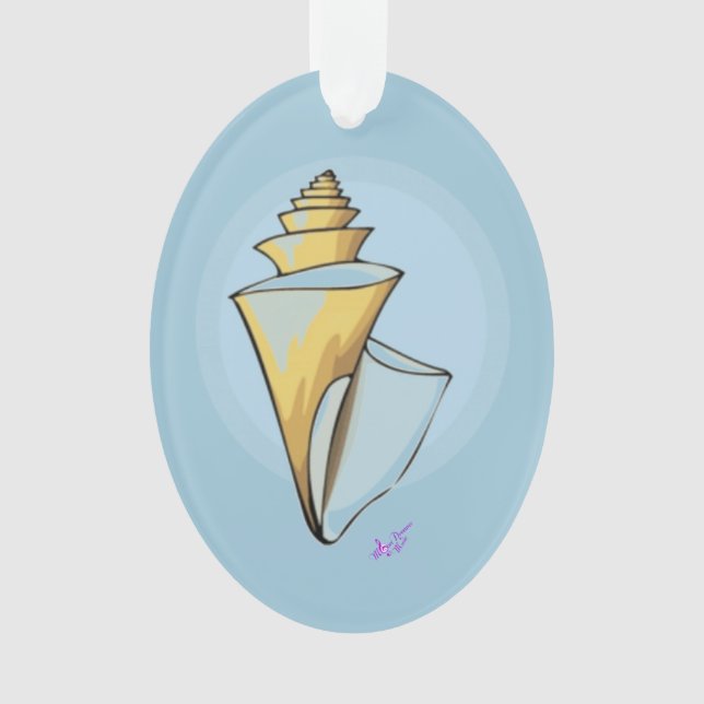 Soft Seashell Blue Oval Ornament (Vorderseite)