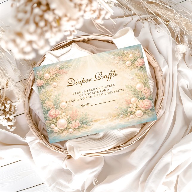 Soft Seaside Pearl Märchen Diaper-Raffle Begleitkarte (Von Creator hochgeladen)