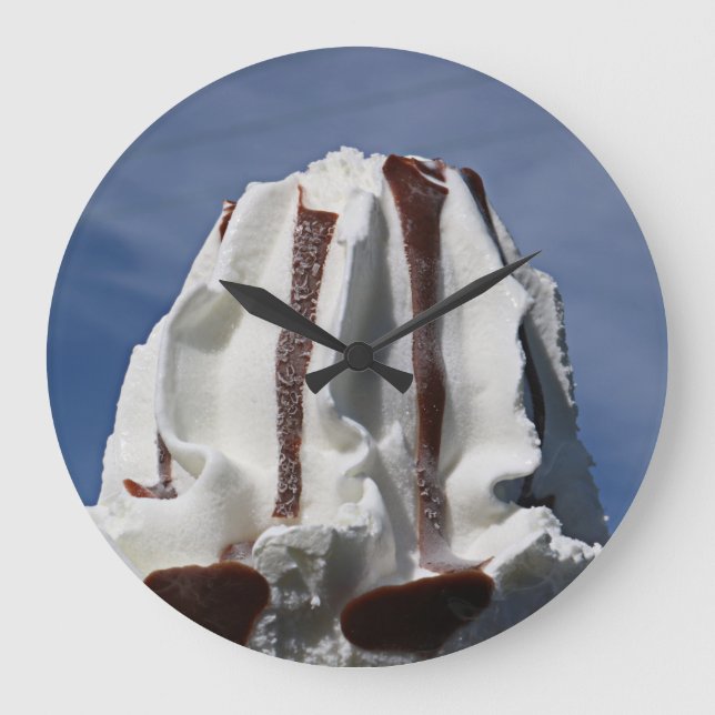 Soft Serve Ice Cream Cone Photography Summer Food Große Wanduhr (Vorderseite)