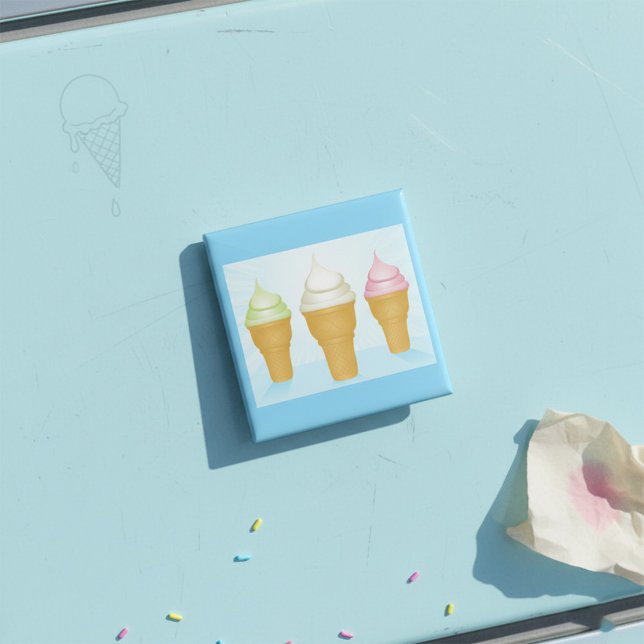 Soft servieren Ice Cream Cones Spaß Sommerabend Button (Von Creator hochgeladen)