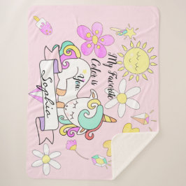 Soft Sherpa Sleepy Unicorn Name Blanket Sherpadecke
