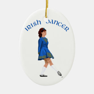 Soft Shoe Irish Dancer in Blue Keramikornament