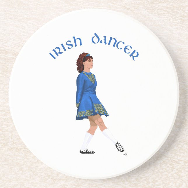 Soft Shoe Irish Dancer in Blue Sandstein Untersetzer (Vorne)