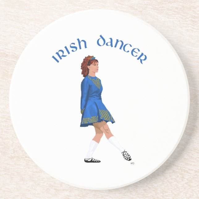 Soft Shoe Irish Dancer in Blue Untersetzer (Vorne)