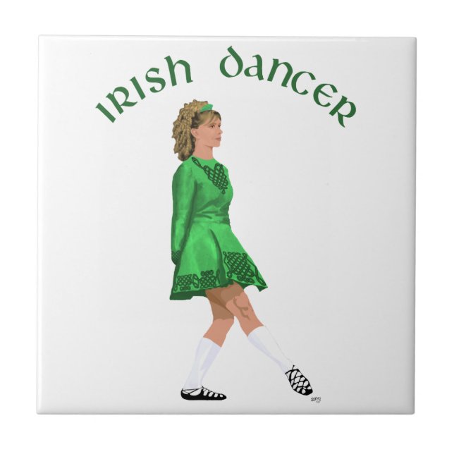 Soft Shoe Irish Dancer in Green Fliese (Vorderseite)