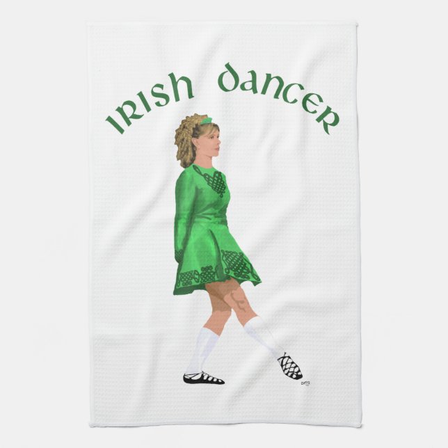 Soft Shoe Irish Dancer in Green Handtuch (Vertikal)