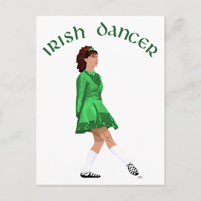 Soft Shoe Irish Dancer in Green Postkarte (Vorderseite)