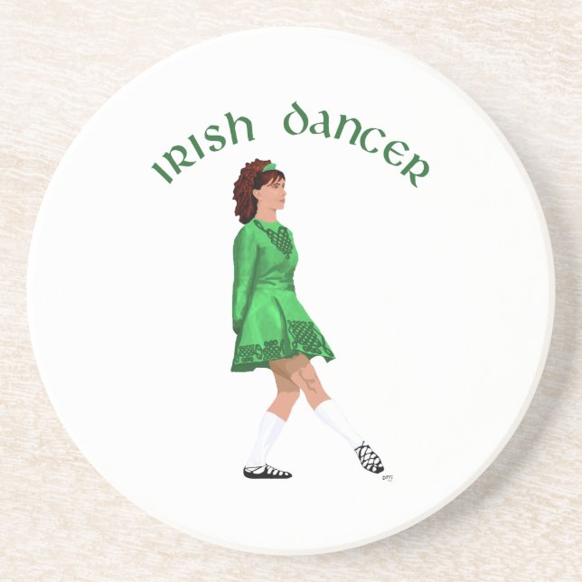 Soft Shoe Irish Dancer in Green Untersetzer (Vorne)