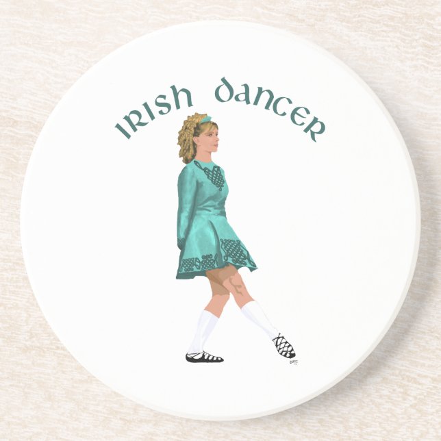 Soft Shoe Irish Dancer in Türkis Getränkeuntersetzer (Vorne)