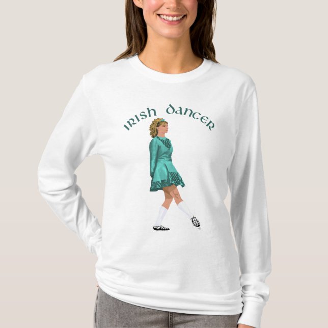 Soft Shoe Irish Dancer in Türkis T-Shirt (Vorderseite)