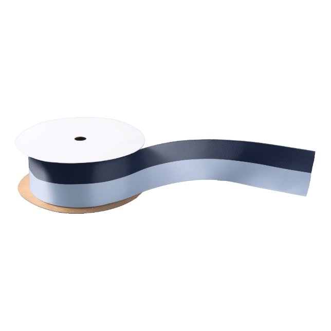 Soft Sky Blue & Dark Blue Satin Ribbon Satinband (Spule)