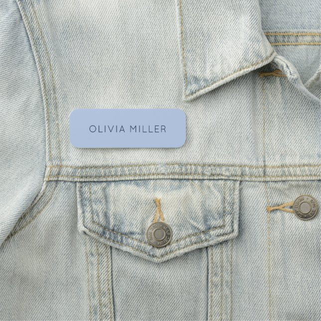 Soft Sky Blue Minimalist Name Tag Namensschild (Beispiel)