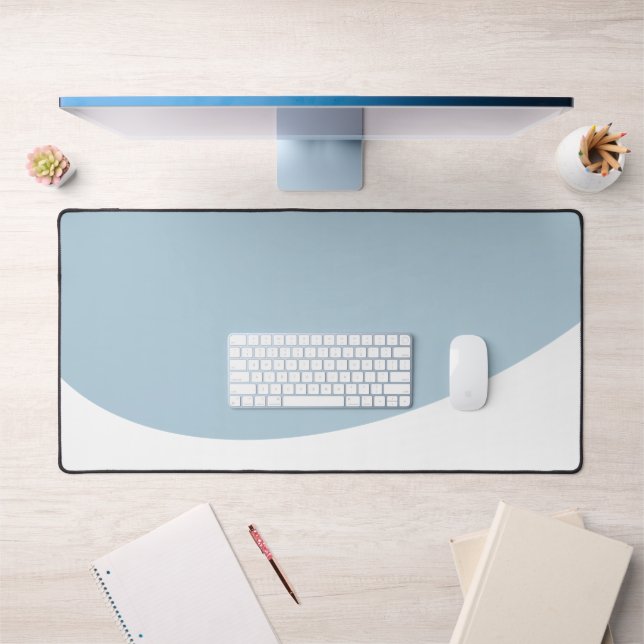 Soft Slate Blue Blender, weißer Wave auf der Unter Schreibtischunterlage (Büro 1)