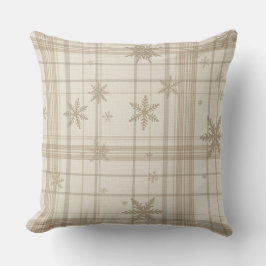 Soft Snowflake Gingham Plaid Throw Pillow Kissen