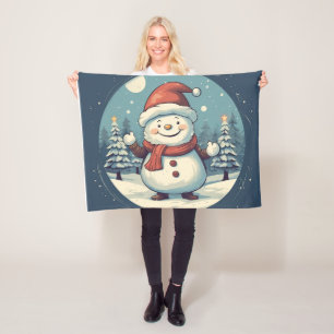 Soft Snowmen Fleecedecke