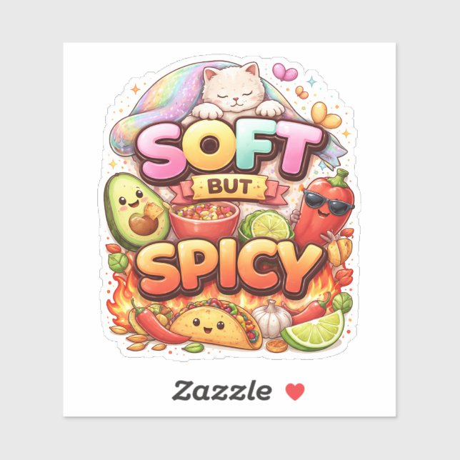 Soft Spicy Personality Custom-Cut Vinyl Sticker (Blatt)